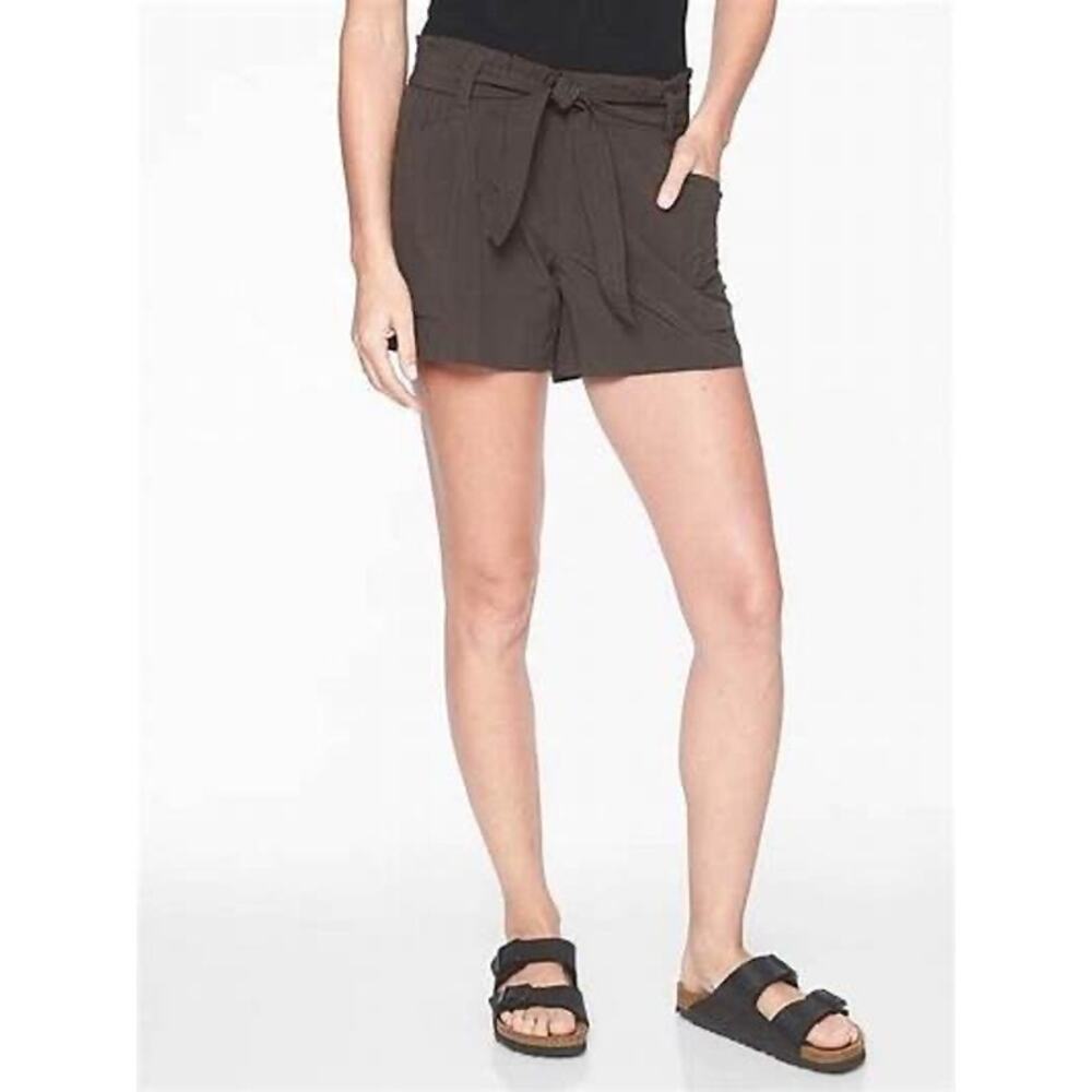 Athleta Brown Skyline Paperbag Tie Waist Shorts Size 4